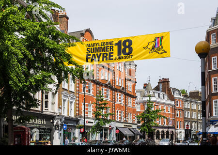 Marylebone High Street, City of Westminster, London, Angleterre, Royaume-Uni Banque D'Images