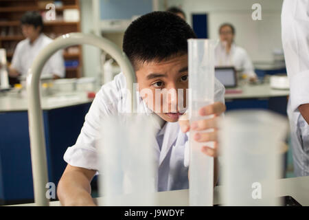 Bangkok, Thaïlande - 22 novembre 2012 : Dans le cadre d'un collège à Bangkok, les élèves étudient la chimie et la science dans le laboratoire de l'université. Banque D'Images