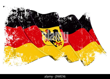 Allemagne, République fédérale allemande, l'aigle, Crest, noir, de teint basané, jetblack, profonde Banque D'Images