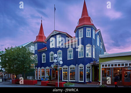 Le Café Bleu, Bláa kannan café, Akureyri, Islande Banque D'Images