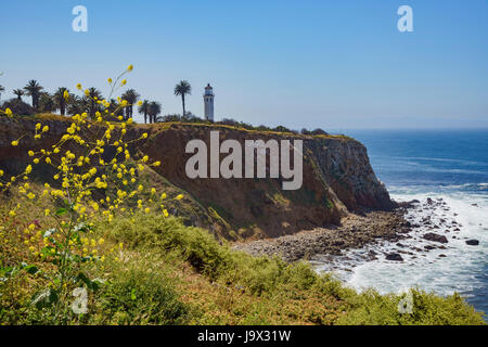 Bel après-midi autour de paysage phare, Californie Point Vicente Banque D'Images