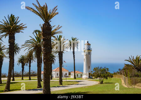 Bel après-midi autour de paysage phare, Californie Point Vicente Banque D'Images