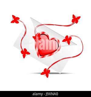 Enveloppe avec coeurs pour le jour de la saint Valentin, vector illustration Illustration de Vecteur