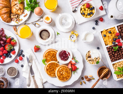 Assortiment de petit-déjeuner sain Banque D'Images