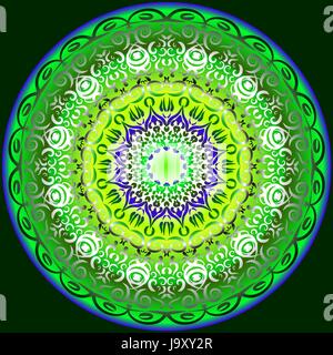 Modèle circulaire symétrique de couleurs vives Illustration de Vecteur