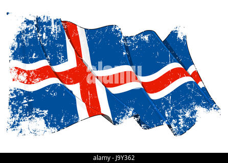 Drapeau, l'islande, scandinave, l'islandais, l'emblème, croix, Europe, de l'illustration, Banque D'Images