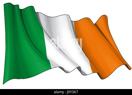 Drapeau, l'Irlande, l'irlandais, celtes, celtiques, du Commonwealth, de l'emblème, euro, europe, Banque D'Images