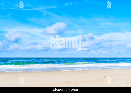 Vue sur la plage et la mer à Kampen village, l'île de Sylt, en mer du Nord, Allemagne Banque D'Images