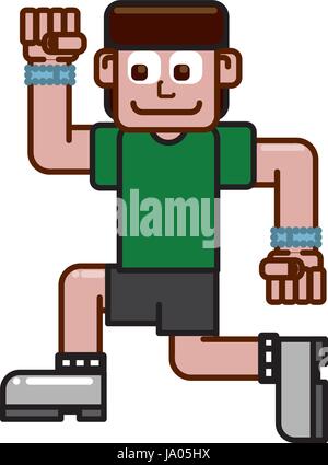 Runner heureux les hommes Illustration de Vecteur