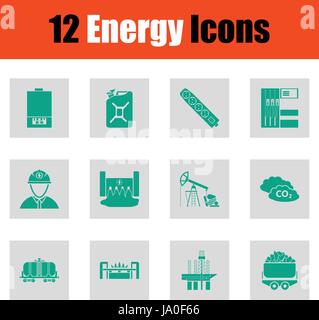 L'icône de l'énergie. Gris vert sur la conception. Vector illustration. Illustration de Vecteur