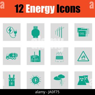 L'icône de l'énergie. Gris vert sur la conception. Vector illustration. Illustration de Vecteur