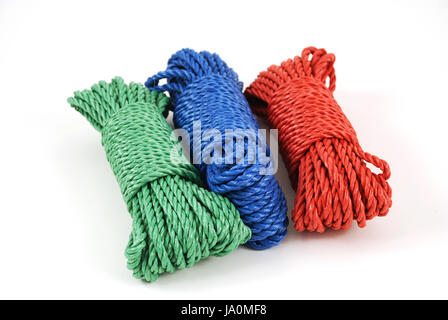 Cordon, bobine, le coton, le nylon, cordes, cravate, bleu, vert, cordon, loop, fils, Banque D'Images