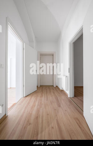 Porte d'entrée et couloir de l'appartement / Appartement Banque D'Images