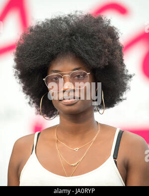 Photo de Black lady prises sur la beauté et coiffure Afro show à Londres au Royaume-Uni. Banque D'Images