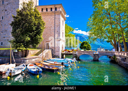 Riva del Garda vieille vue front de mer, Lago di Gada, Trentin-Haut-Adige (Italie) Banque D'Images