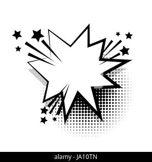 Star comics blanc vide ballon texte icône bulle pop art expression vocale. Funny Cartoon tag Étiquette d'expression. Boom audio effets d'explosion. Adverti Illustration de Vecteur