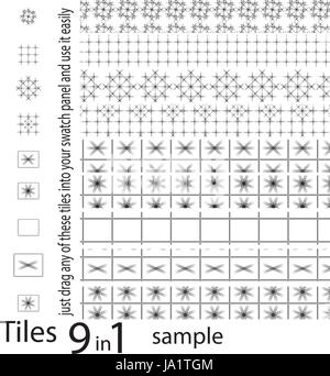 Les modèles sans couture des différentes formes uniques ,ensemble de uniques et différents modèles transparente,Mega pack all in one Illustration de Vecteur