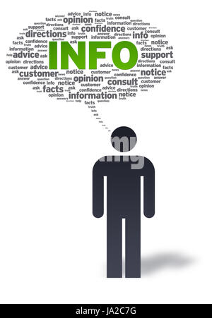 Info, informer, Actualités, données, informations, substratums, faits, informations, Banque D'Images