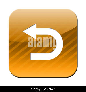 En arrière, tourner, transact, marche arrière, inversible, tourner vers le bas, les séminaires sont programmés, signe, signal, Banque D'Images