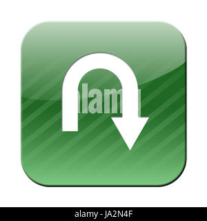 En arrière, tourner, transact, marche arrière, inversible, tourner vers le bas, les séminaires sont programmés, signe, signal, Banque D'Images