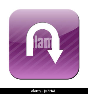 En arrière, tourner, transact, marche arrière, inversible, tourner vers le bas, les séminaires sont programmés, signe, signal, Banque D'Images