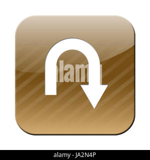 En arrière, tourner, transact, marche arrière, inversible, tourner vers le bas, les séminaires sont programmés, signe, signal, Banque D'Images