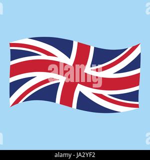 - Royaume-uni - Union Jack flag flying vector illustration Illustration de Vecteur