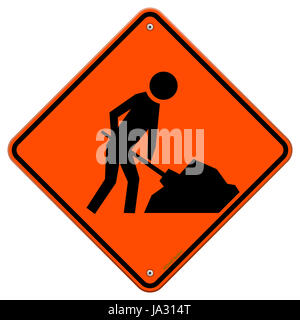 Signe, signal, danger, travail, usine, avertissement, route, rue, sécurité, sûreté, Banque D'Images