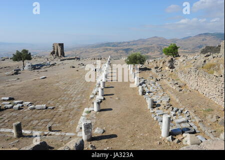 Temple, pilier, la Turquie, cousin, Pergame, funiculaire, historique, temple, loi, Banque D'Images