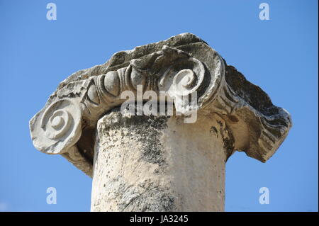 Temple, pilier, la Turquie, cousin, Pergame, funiculaire, historique, temple, loi, Banque D'Images