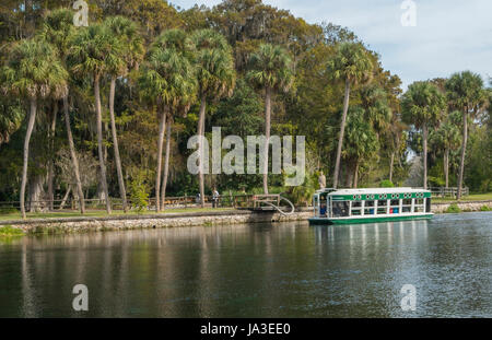 Silver Springs Florida L'une des plus anciennes attractions touristiques avec des bateaux à fond de verre et les ruisseaux, les lacs, les animaux et lieu de détente pour les visiteurs Banque D'Images