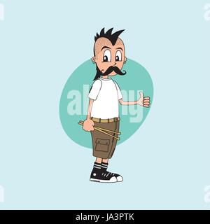 Personnage masculin drummer music band thème vector art illustration Illustration de Vecteur