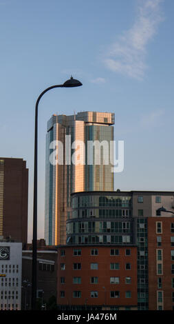 Birmingham skyline montrant Radisson Blu Hotel Banque D'Images