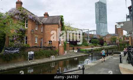 Éclusiers cottage à l'Écluse 92, le Castlefield, Manchester Banque D'Images