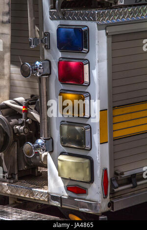 Feux arrière des camions à incendie rétro à Denver Banque D'Images