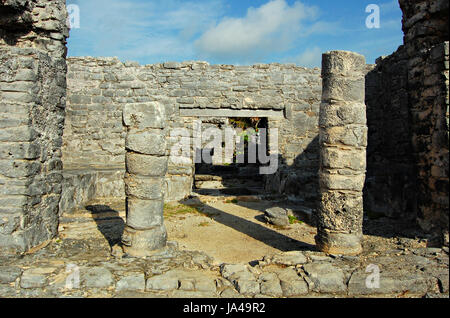 Ruines Maya, Tulum, Quintana Roo, Mexique Banque D'Images