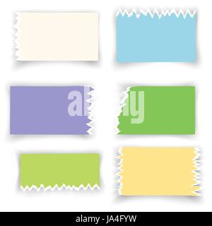 Illustration colorée avec des feuilles de papier déchiqueté pour votre conception Banque D'Images