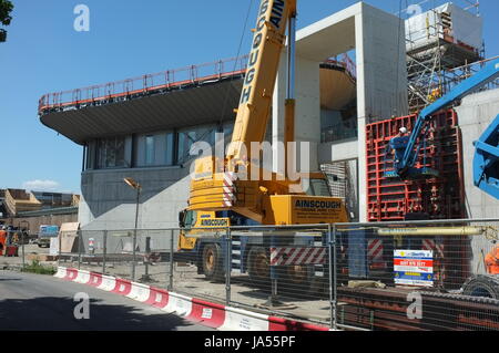 Elizabeth (traverse) les travaux de construction en cours à Abbey Wood railway station. Au sud-est de Londres, Angleterre, Royaume-Uni. Le 25 mai 2017. Banque D'Images