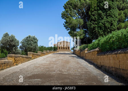 Temple of Concordia dans la Vallée des Temples - Agrigente, Sicile, Italie Banque D'Images