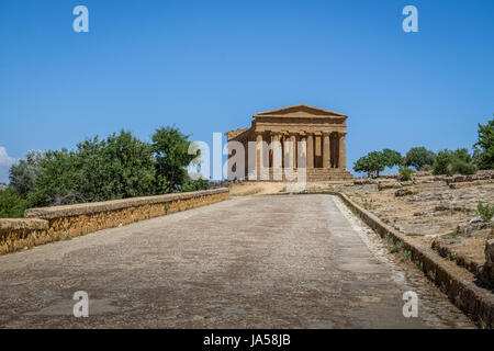 Temple of Concordia dans la Vallée des Temples - Agrigente, Sicile, Italie Banque D'Images