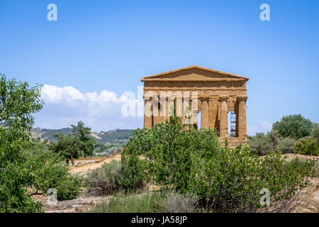 Temple of Concordia dans la Vallée des Temples - Agrigente, Sicile, Italie Banque D'Images