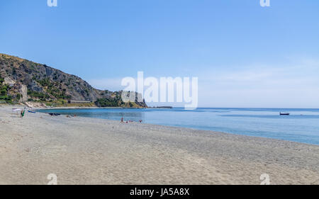 Plage méditerranéenne de la mer Ionienne - Bova Marina, Calabre, Italie Banque D'Images