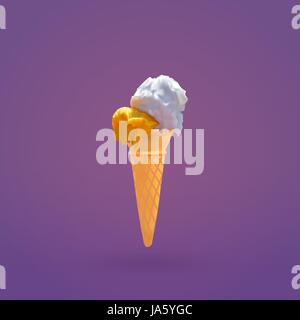 La crème glacée et le cône, Vector illustration de la crème glacée Illustration de Vecteur