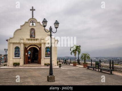 L'église de Santa Ana sur le dessus de la colline de Santa Ana - Guayaquil, Équateur Banque D'Images