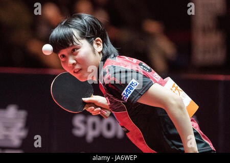 Miu Hirano (JPN), 02 juin 2017, ITTF World Tennis de Table Champioship à Messe Düsseldorf, Allemagne, Europe (photo de Enrico Calderoni/AFLO SPORT) [0391] Banque D'Images