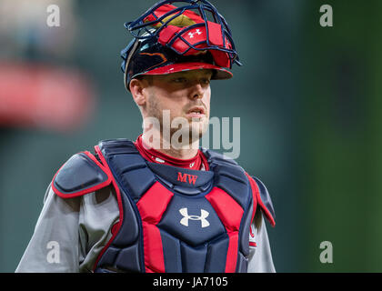 23 août 2017 : Washington Nationals catcher Matt Wieters (32) avant un match entre les Astros de Houston et les Nationals de Washington au Minute Maid Park de Houston, TX. Les Astros a gagné le match 6-1...Trask Smith/CSM Banque D'Images