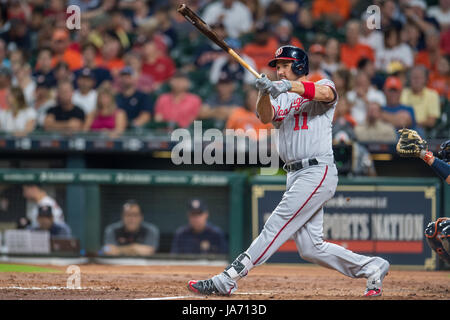 23 août 2017 : Washington Nationals de premier but Ryan Zimmerman (11) les chauves-souris au cours d'un match de la Ligue Majeure de Baseball entre les Astros de Houston et les Nationals de Washington au Minute Maid Park de Houston, TX. Les Astros a gagné le match 6-1...Trask Smith/CSM Banque D'Images