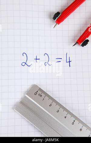 Les mathématiques, ajouter, mathématiques, école primaire, école primaire, école, pour l'éducation Banque D'Images