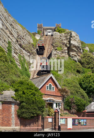 East Hill Cliff Railway, Hastings. Banque D'Images