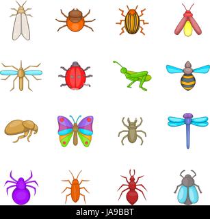 Les insectes icons set, cartoon style Image Vectorielle Stock - Alamy